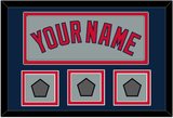 Boston Name & Three World Series Champions Patches - Road Gray - Double Mat 4