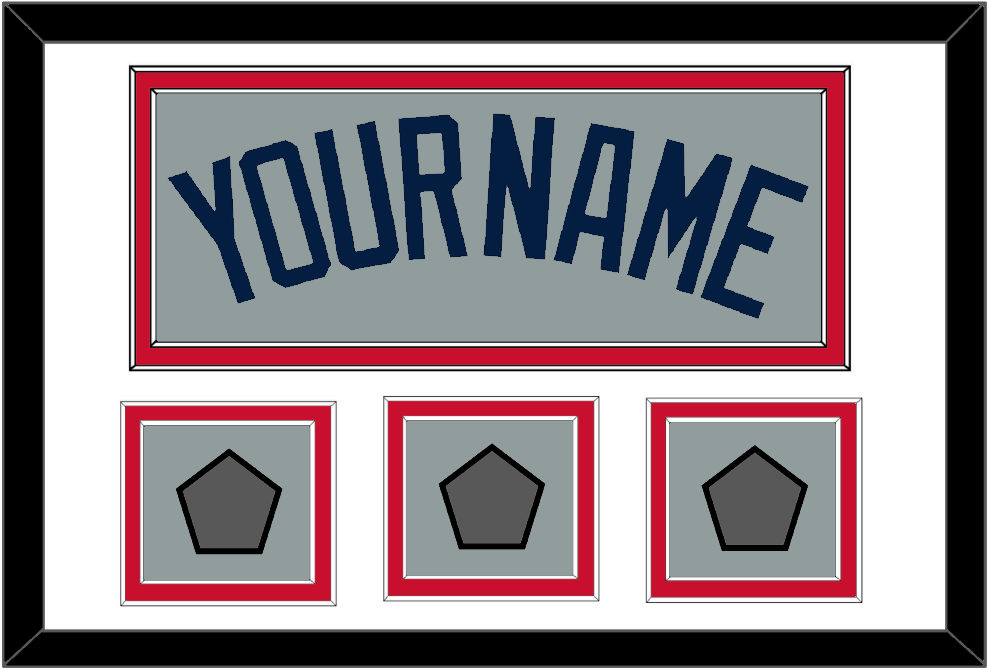 Boston Name & Three World Series Jersey Patches - Road Gray (2009-2013) - Signature Tier 1