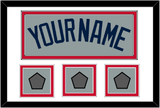 Boston Name & Three World Series Champions Patches - Road Gray (2009-2013) - Double Mat 1