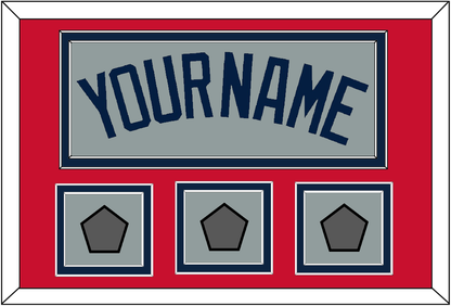 Boston Name & Three World Series Jersey Patches - Road Gray (2009-2013) - Signature Tier 2