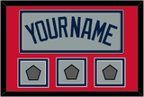 Boston Name & Three World Series Jersey Patches - Road Gray (2009-2013) - Double Mat 2