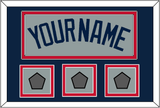 Boston Name & Three World Series Jersey Patches - Road Gray (2009-2013) - Double Mat 3