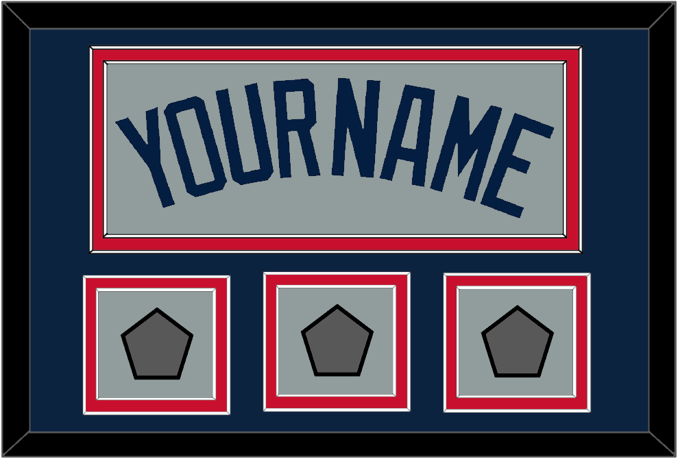 Boston Name & Three World Series Jersey Patches - Road Gray (2009-2013) - Signature Tier 3