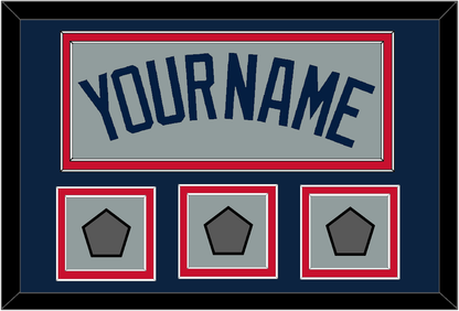 Boston Name & Three World Series Jersey Patches - Road Gray (2009-2013) - Signature Tier 3