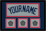 Boston Name & Three World Series Champions Patches - Road Gray (2009-2013) - Double Mat 3