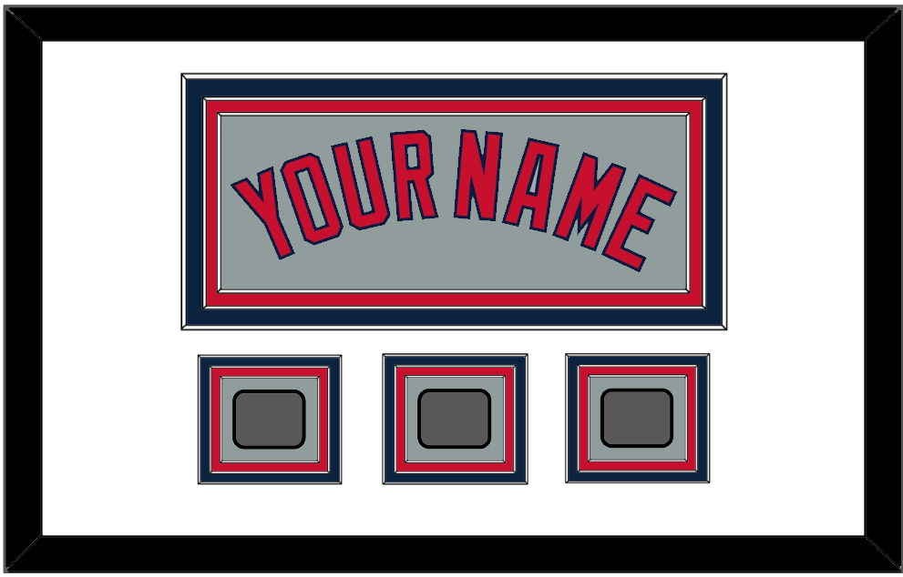 Boston Name & Three World Series Jersey Patches - Road Gray - Premier Tier 1