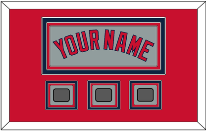 Boston Name & Three World Series Jersey Patches - Road Gray - Premier Tier 2
