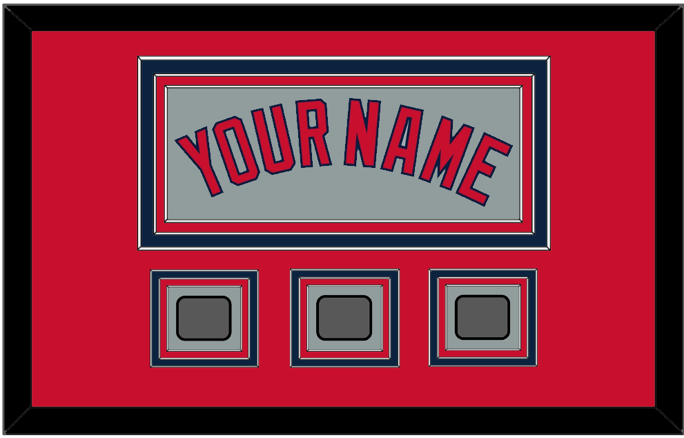 Boston Name & Three World Series Jersey Patches - Road Gray - Premier Tier 2