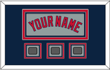 Boston Name & Three World Series Champions Patches - Road Gray - Triple Mat 3