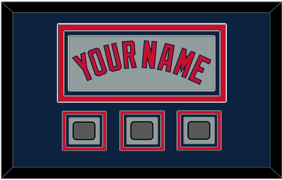 Boston Name & Three World Series Jersey Patches - Road Gray - Premier Tier 3