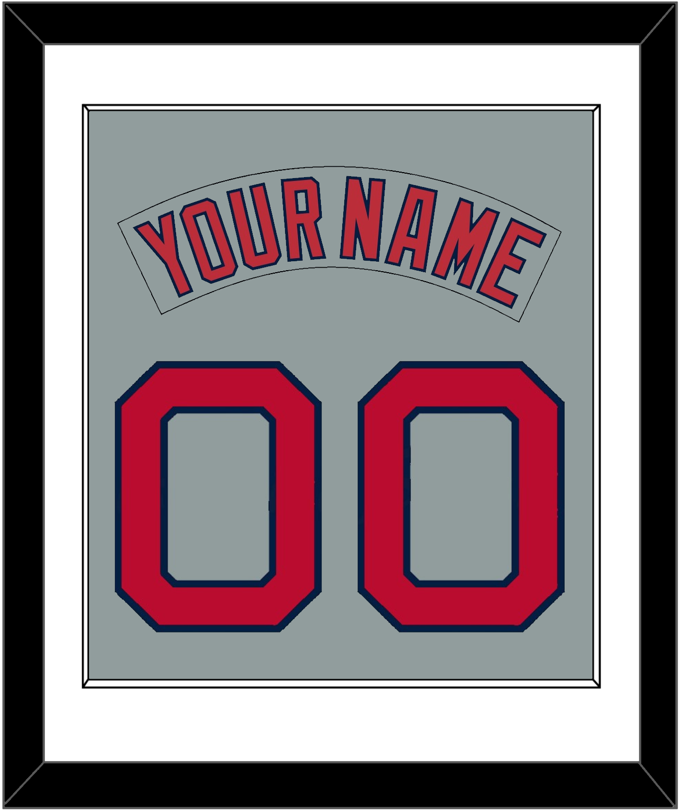 Boston Nameplate & Number (Back) Combined - Road Gray (1992-2008) - Essential Tier 1