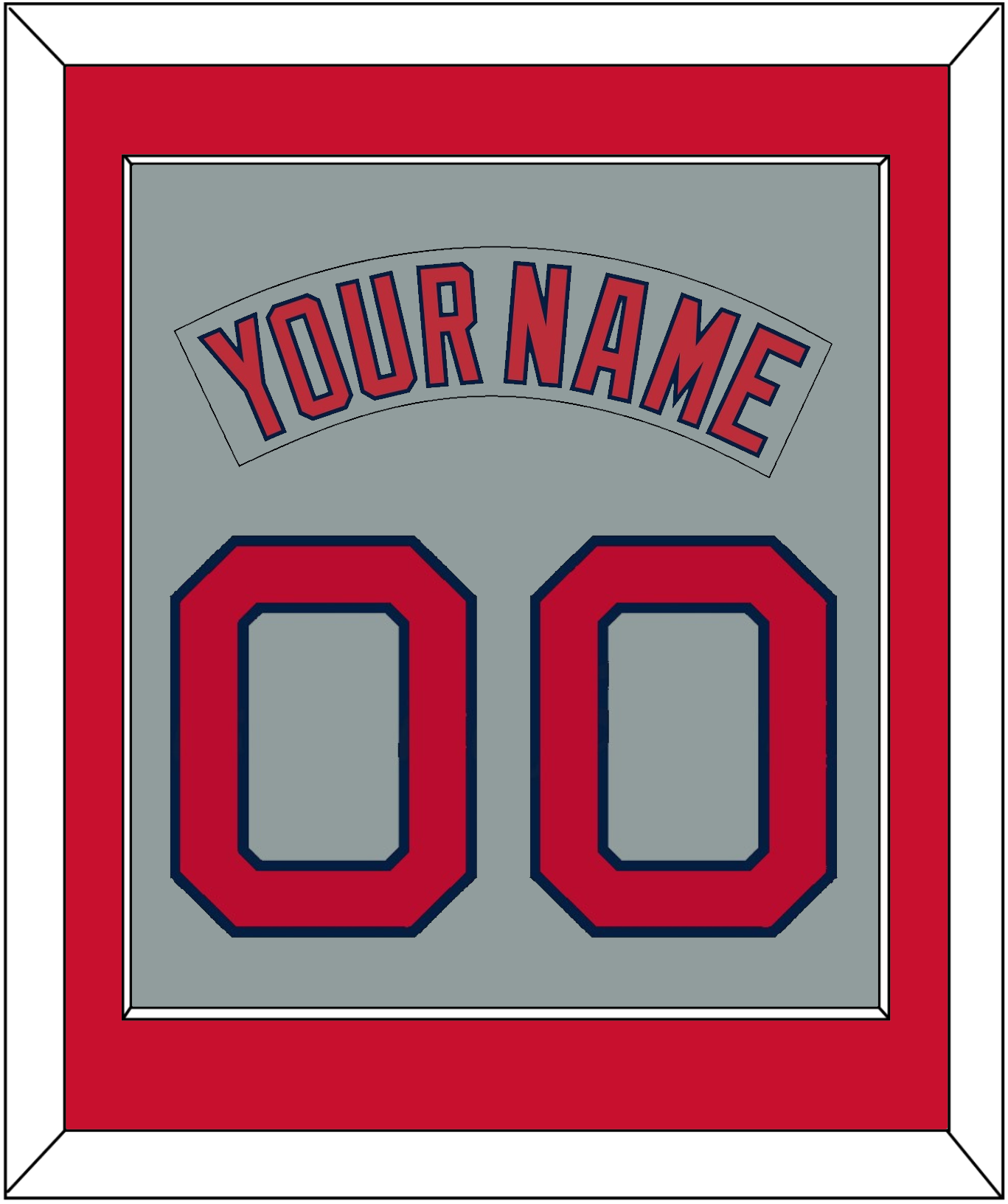 Boston Nameplate & Number (Back) Combined - Road Gray (1992-2008) - Essential Tier 2