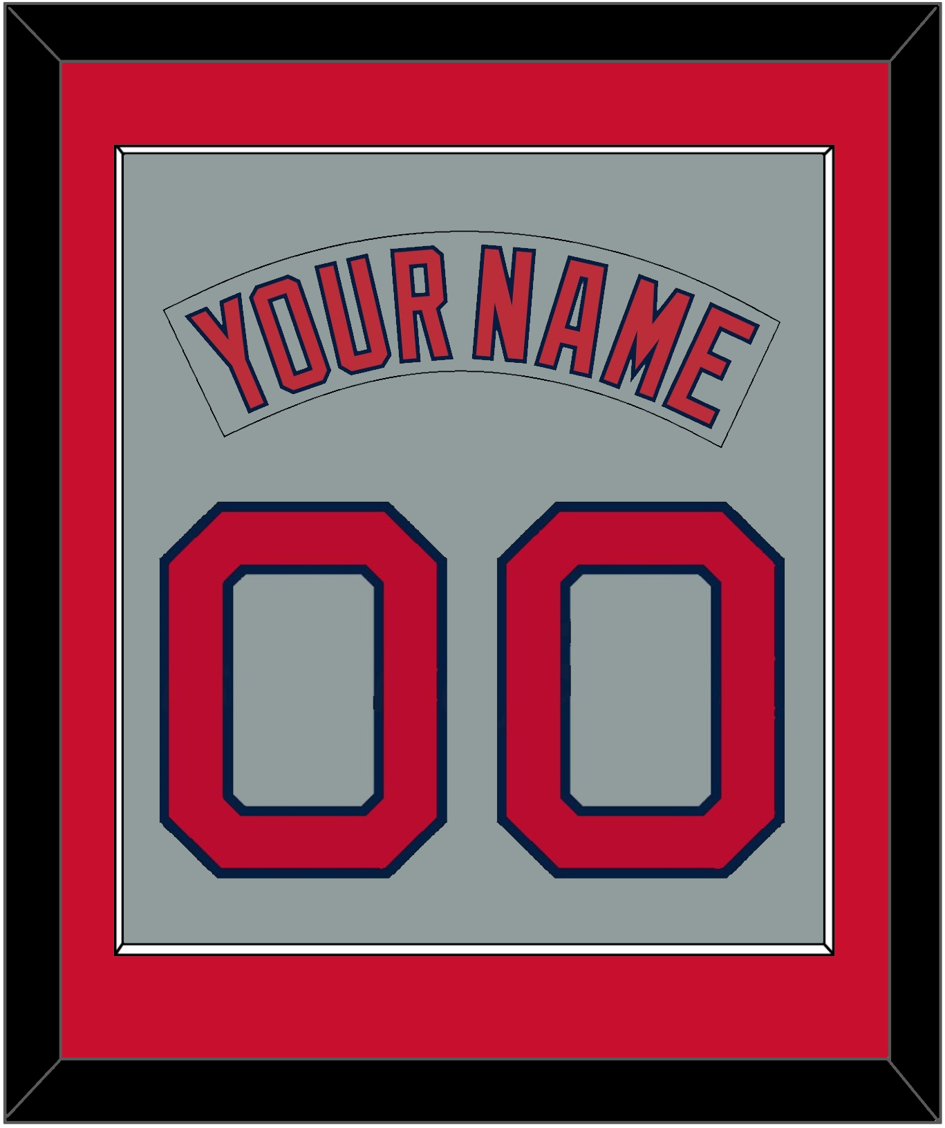 Boston Nameplate & Number (Back) Combined - Road Gray (1992-2008) - Essential Tier 2
