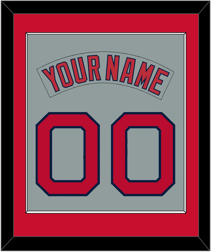 Boston Nameplate & Number (Back) Combined - Road Gray (1992-2008) - Essential Tier 2
