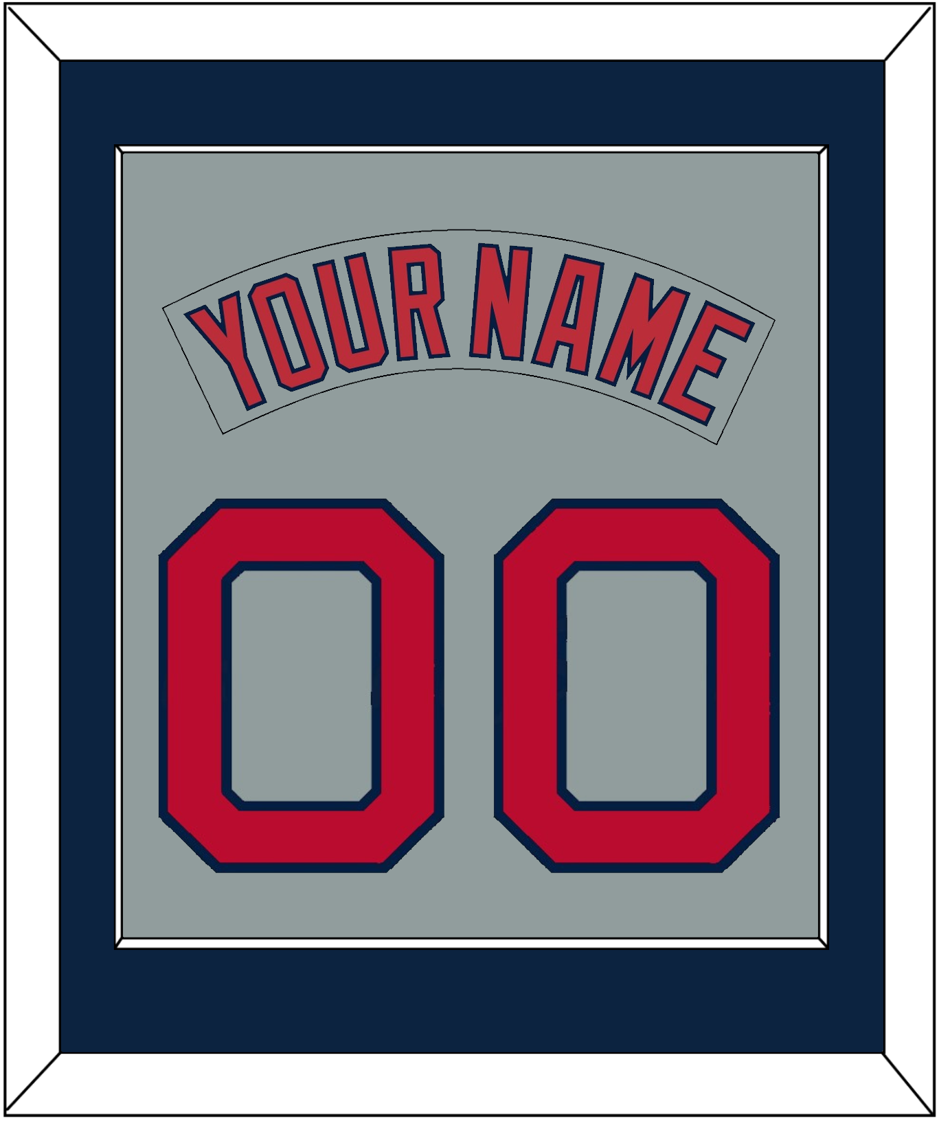 Boston Nameplate & Number (Back) Combined - Road Gray (1992-2008) - Essential Tier 3