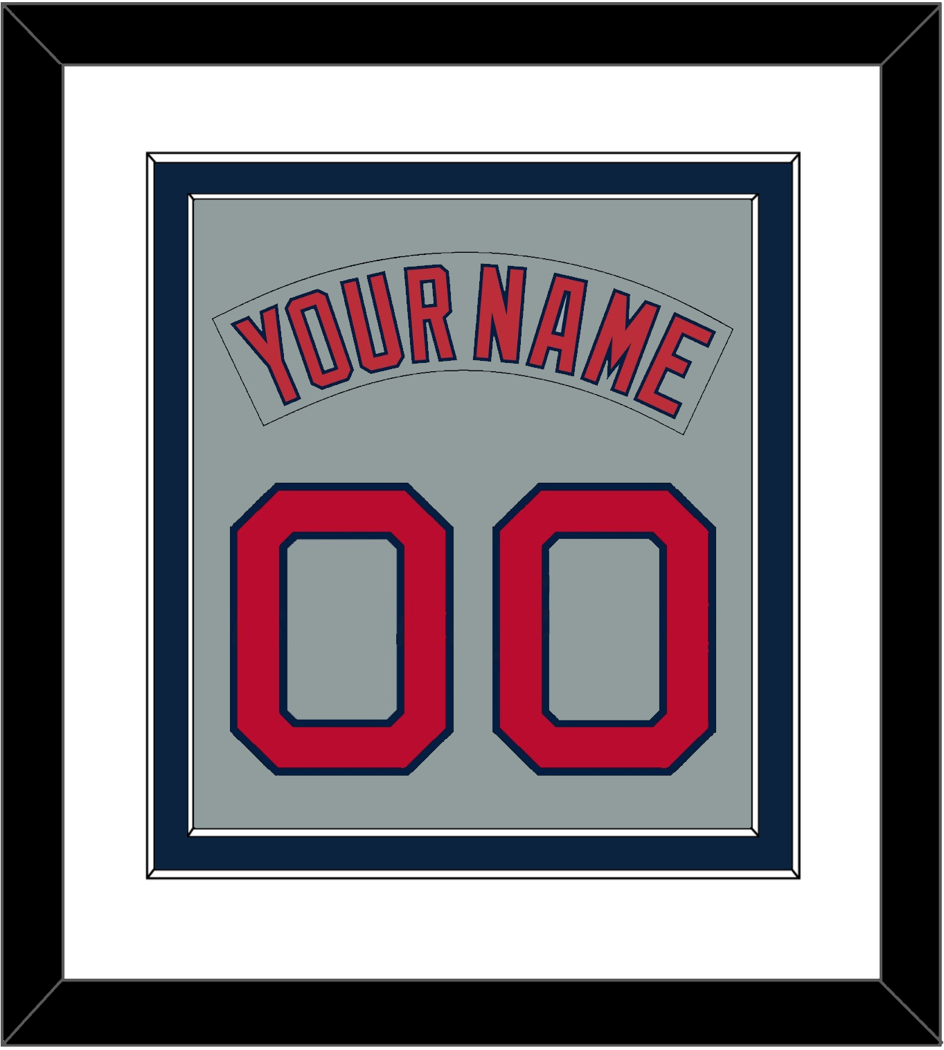 Boston Nameplate & Number (Back) Combined - Road Gray (1992-2008) - Signature Tier 2