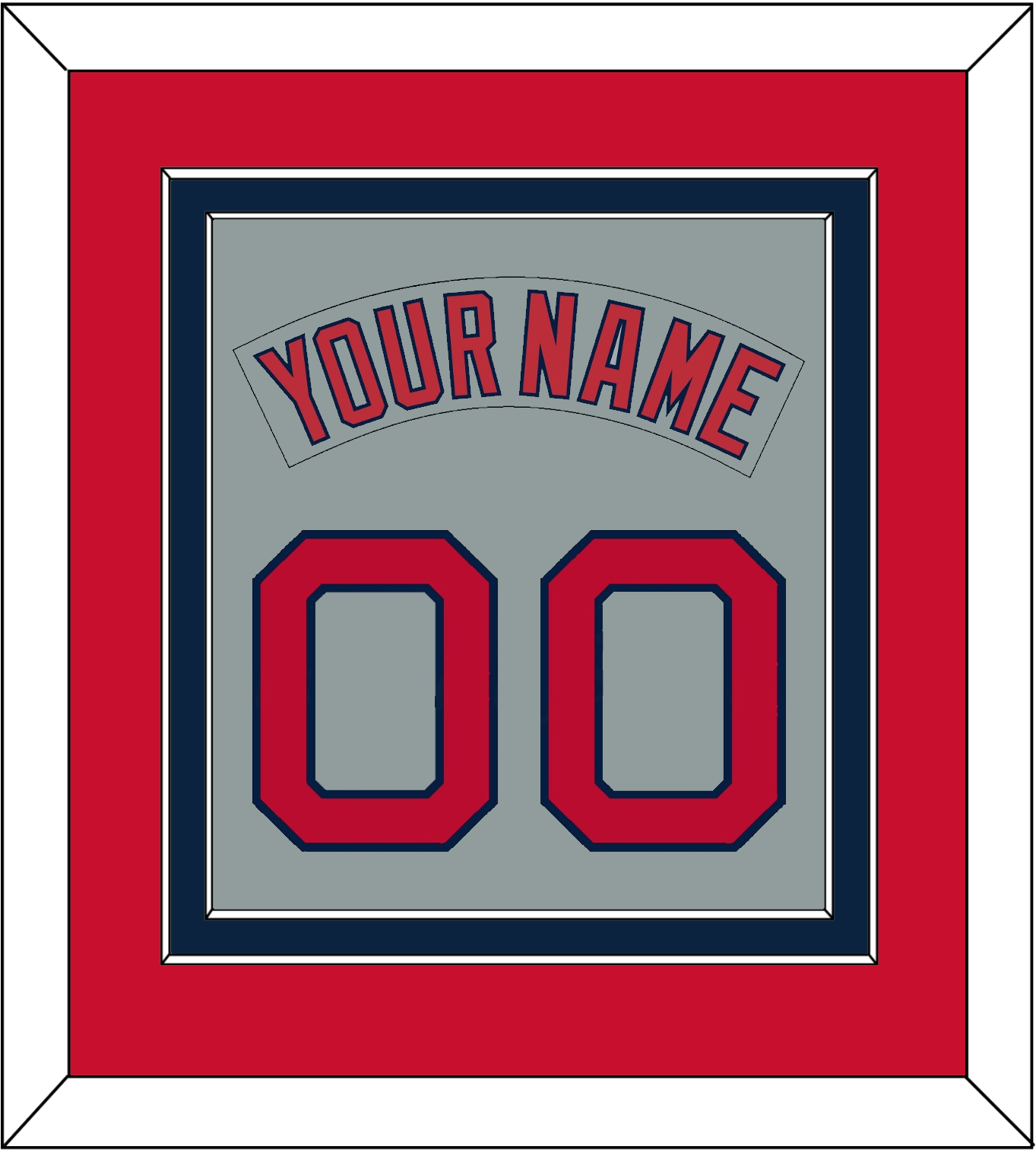 Boston Nameplate & Number (Back) Combined - Road Gray (1992-2008) - Signature Tier 3