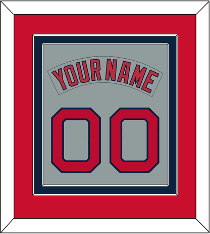 Boston Nameplate & Number (Back) Combined - Road Gray (1992-2008) - Signature Tier 3