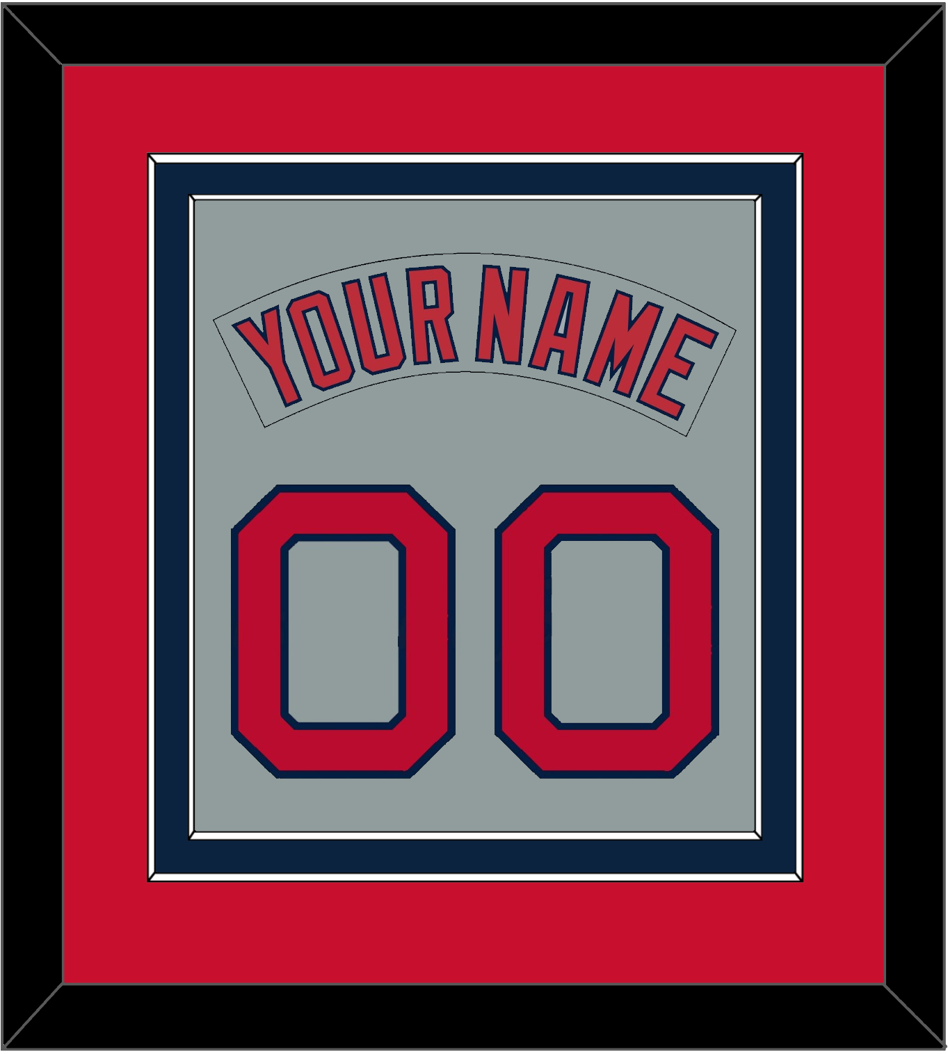 Boston Nameplate & Number (Back) Combined - Road Gray (1992-2008) - Signature Tier 3
