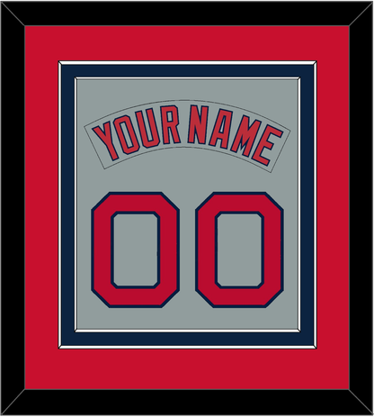 Boston Nameplate & Number (Back) Combined - Road Gray (1992-2008) - Signature Tier 3