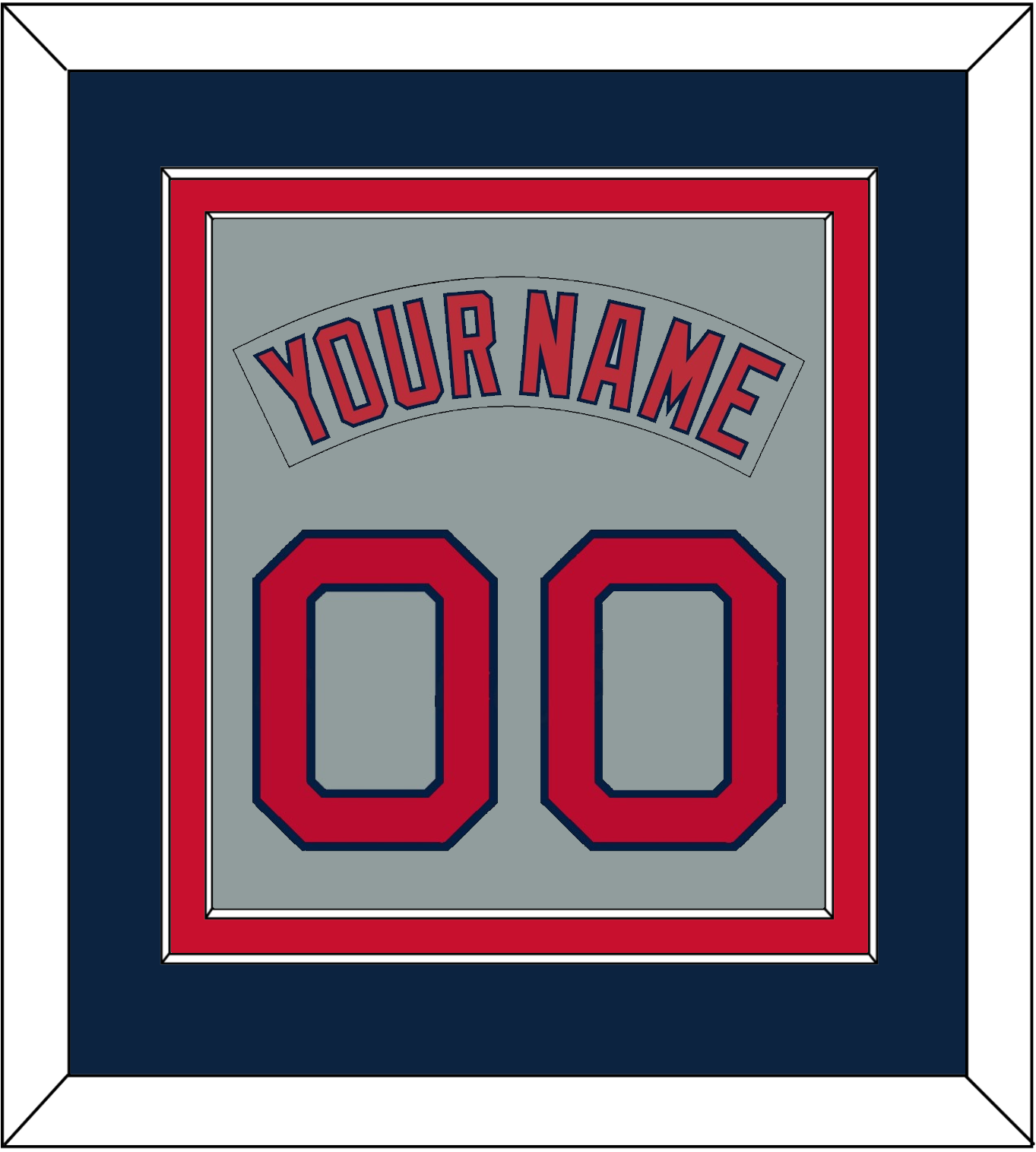 Boston Nameplate & Number (Back) Combined - Road Gray (1992-2008) - Signature Tier 4