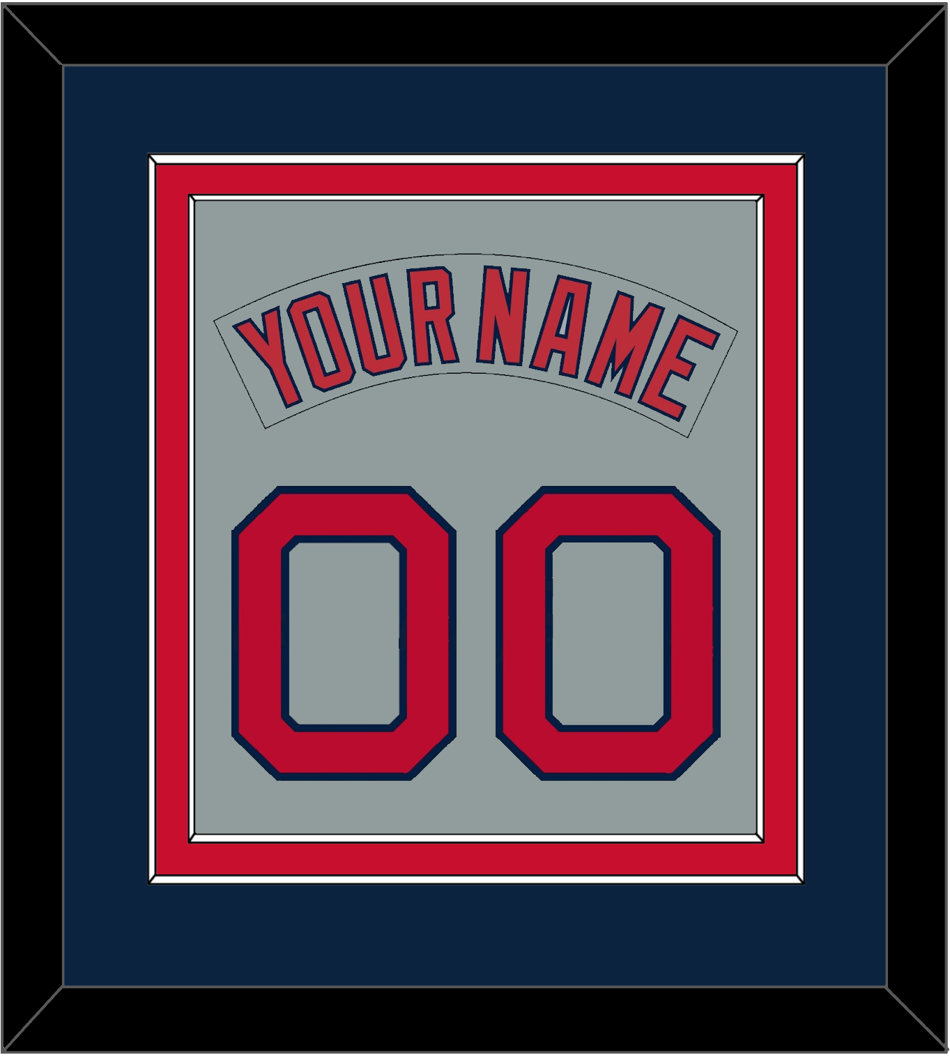 Boston Nameplate & Number (Back) Combined - Road Gray (1992-2008) - Signature Tier 4