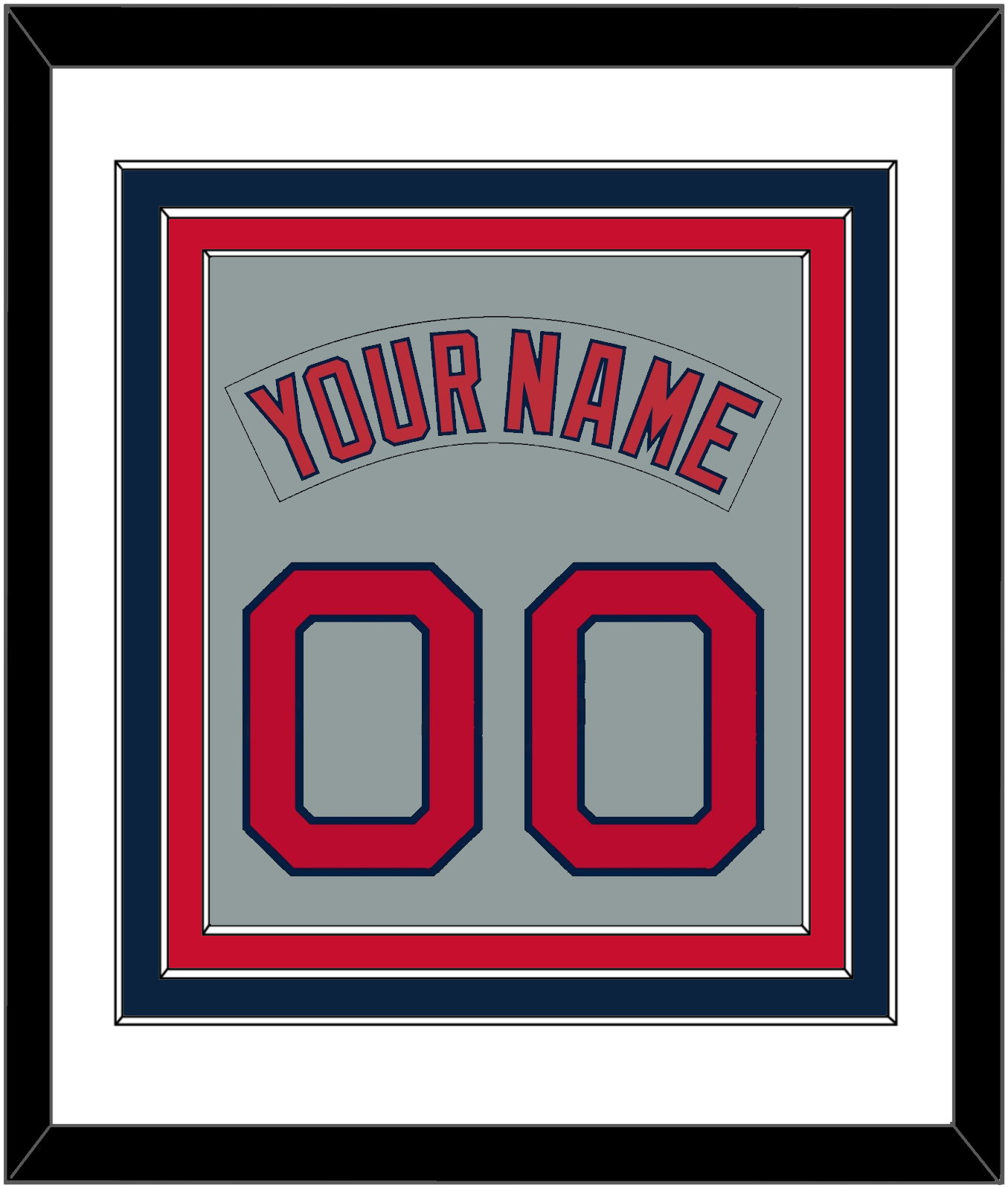 Boston Nameplate & Number (Back) Combined - Road Gray (1992-2008) - Premier Tier 1