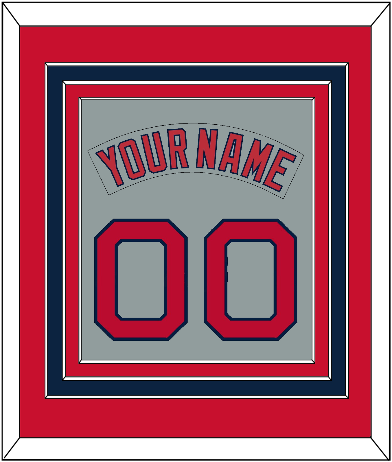 Boston Nameplate & Number (Back) Combined - Road Gray (1992-2008) - Premier Tier 2
