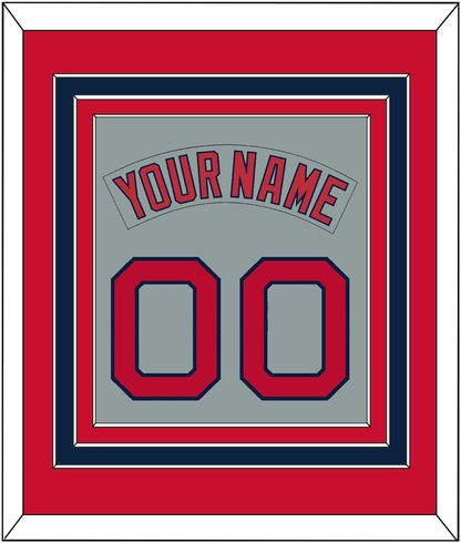 Boston Nameplate & Number (Back) Combined - Road Gray (1992-2008) - Premier Tier 2