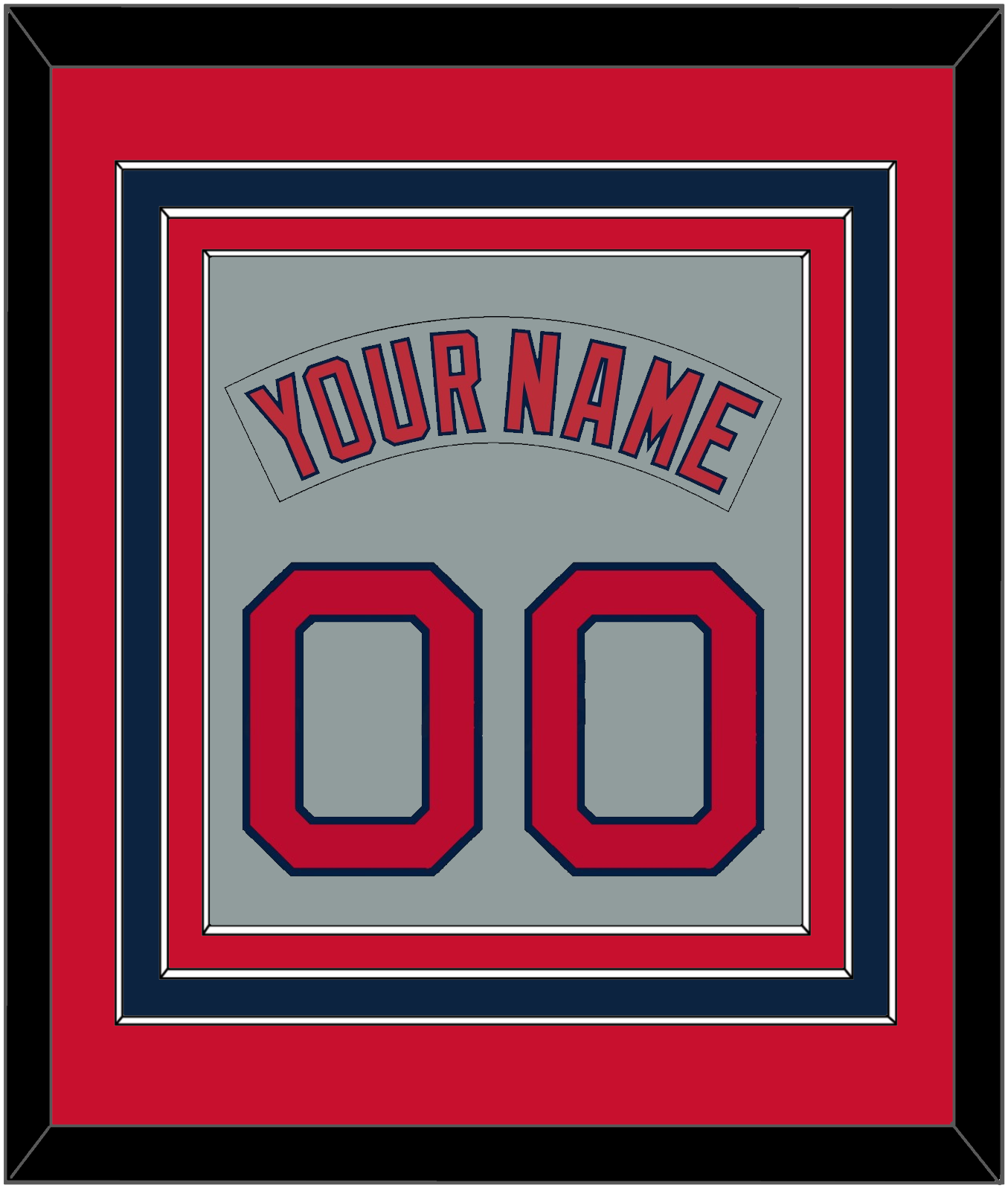 Boston Nameplate & Number (Back) Combined - Road Gray (1992-2008) - Premier Tier 2