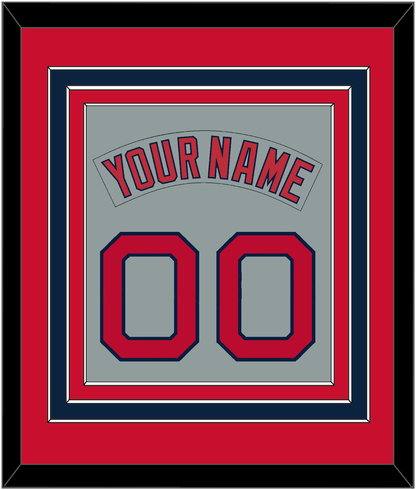 Boston Nameplate & Number (Back) Combined - Road Gray (1992-2008) - Premier Tier 2