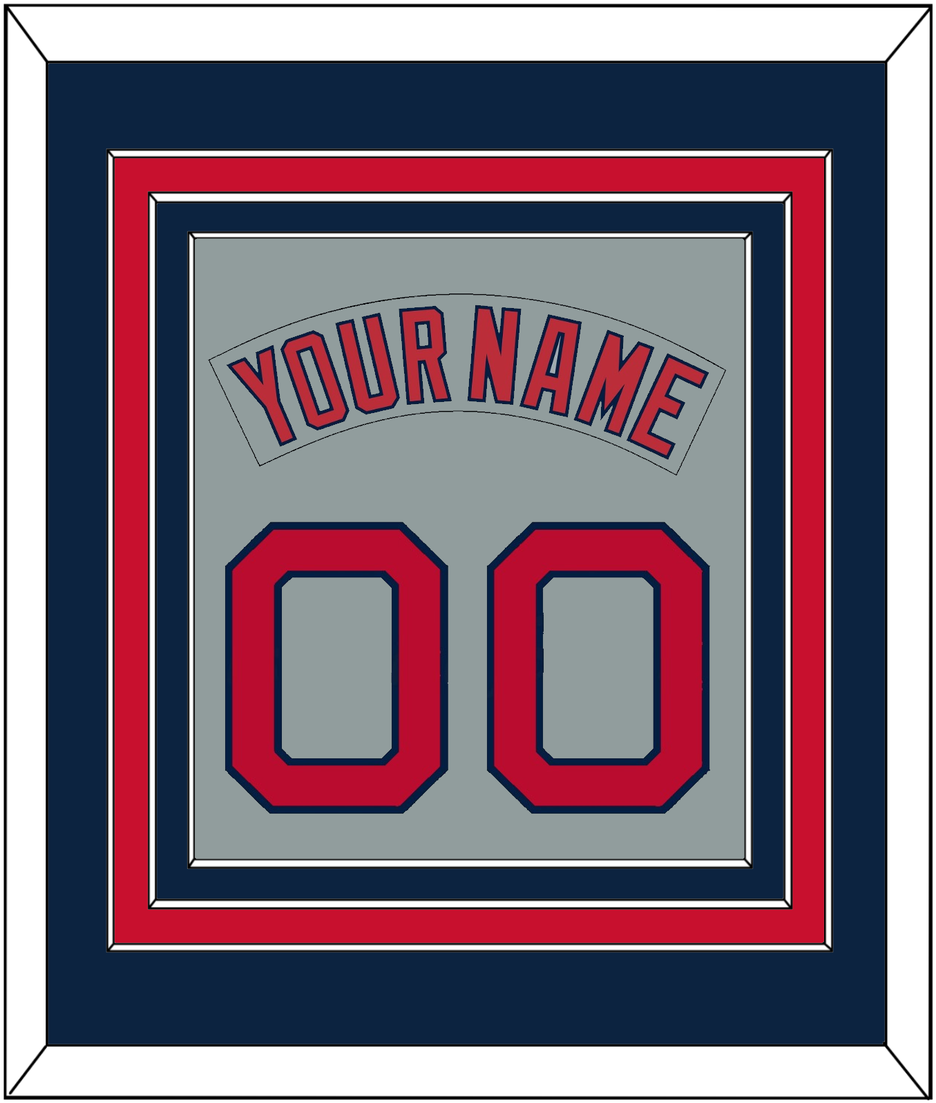 Boston Nameplate & Number (Back) Combined - Road Gray (1992-2008) - Premier Tier 3