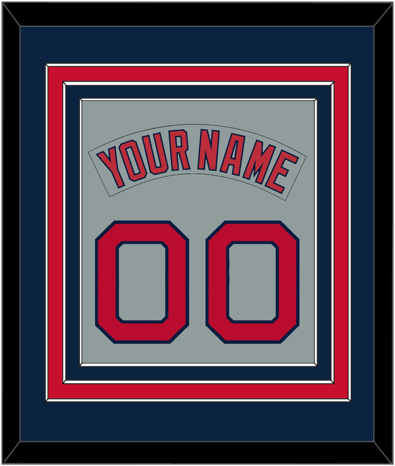 Boston Nameplate & Number (Back) Combined - Road Gray (1992-2008) - Premier Tier 3