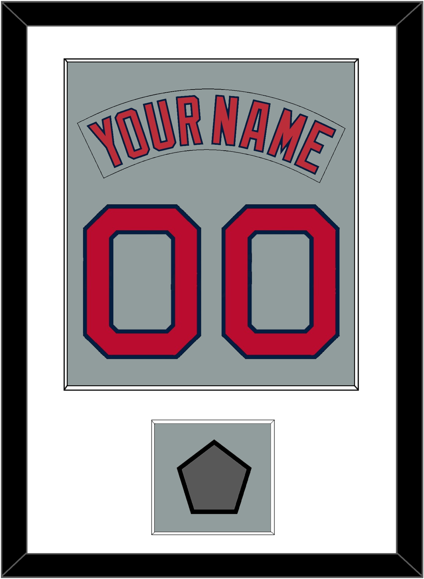 Boston Nameplate & Number (Back) Combined With World Series Champions Patch - Road Gray (1992-2008) - Essential Tier 1