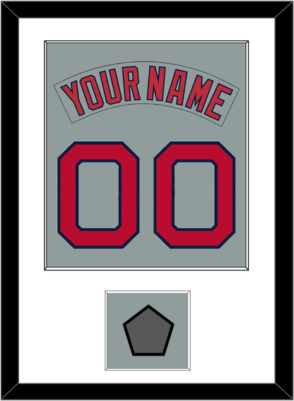 Boston Nameplate & Number (Back) Combined With World Series Champions Patch - Road Gray (1992-2008) - Essential Tier 1