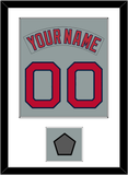 Boston Nameplate & Number (Back) Combined With World Series Champions Patch - Road Gray (1992-2008) - Single Mat 1