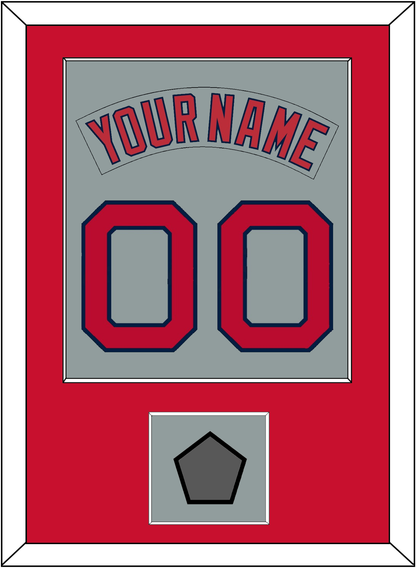 Boston Nameplate & Number (Back) Combined With World Series Champions Patch - Road Gray (1992-2008) - Essential Tier 2