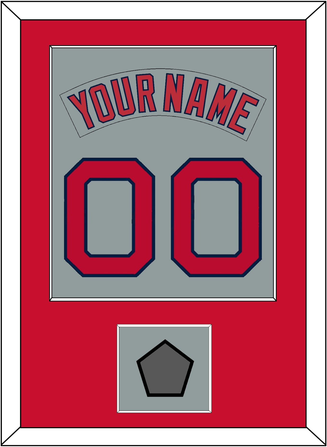 Boston Nameplate & Number (Back) Combined With World Series Jersey Patch - Road Gray (1992-2008) - Essential Tier 2