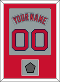 Boston Nameplate & Number (Back) Combined With World Series Jersey Patch - Road Gray (1992-2008) - Single Mat 2