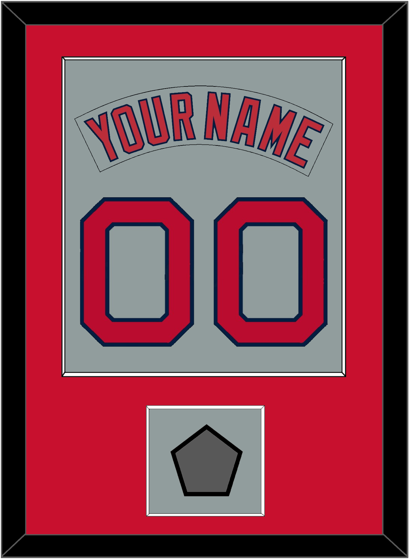 Boston Nameplate & Number (Back) Combined With World Series Champions Patch - Road Gray (1992-2008) - Essential Tier 2