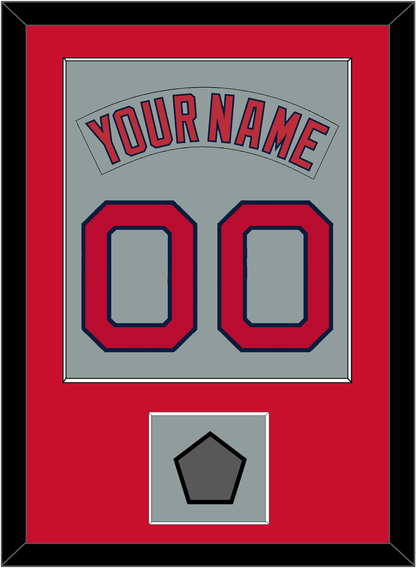 Boston Nameplate & Number (Back) Combined With World Series Champions Patch - Road Gray (1992-2008) - Essential Tier 2