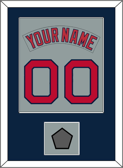 Boston Nameplate & Number (Back) Combined With World Series Champions Patch - Road Gray (1992-2008) - Essential Tier 3
