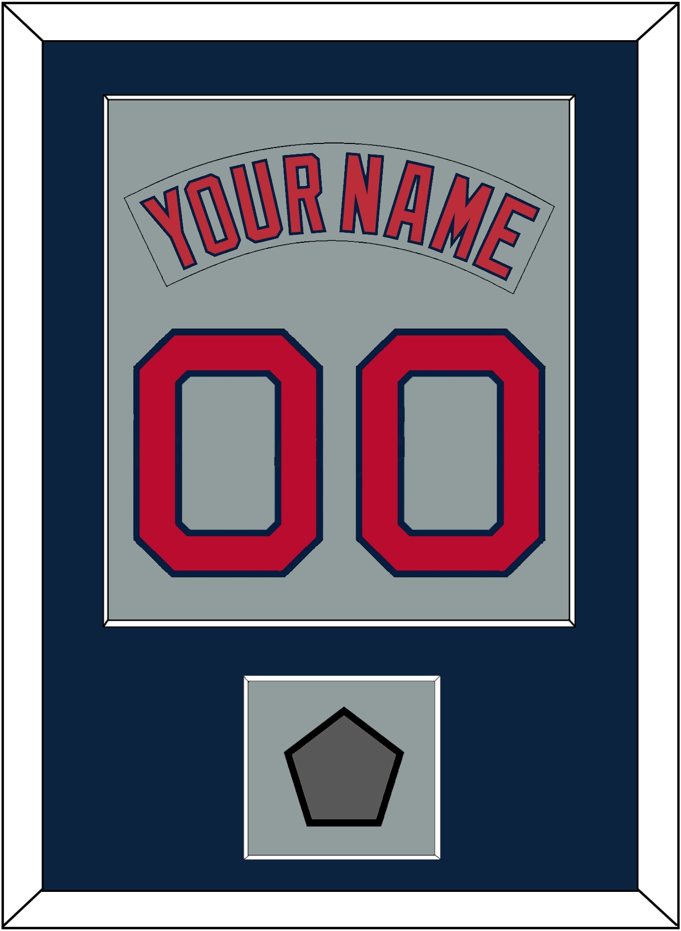 Boston Nameplate & Number (Back) Combined With World Series Jersey Patch - Road Gray (1992-2008) - Essential Tier 3