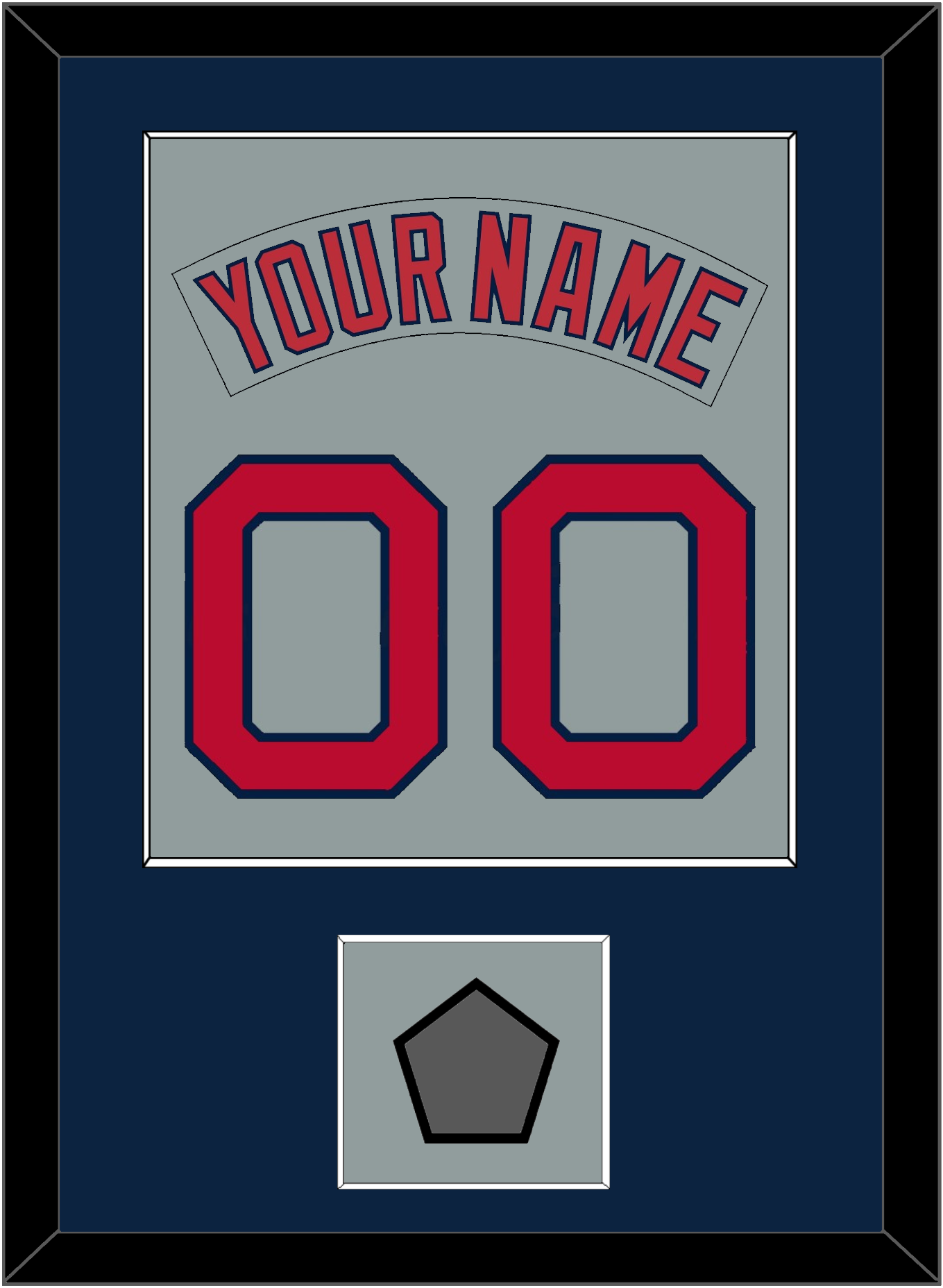 Boston Nameplate & Number (Back) Combined With World Series Jersey Patch - Road Gray (1992-2008) - Essential Tier 3