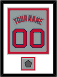 Boston Nameplate & Number (Back) Combined With World Series Jersey Patch - Road Gray (1992-2008) - Double Mat 1
