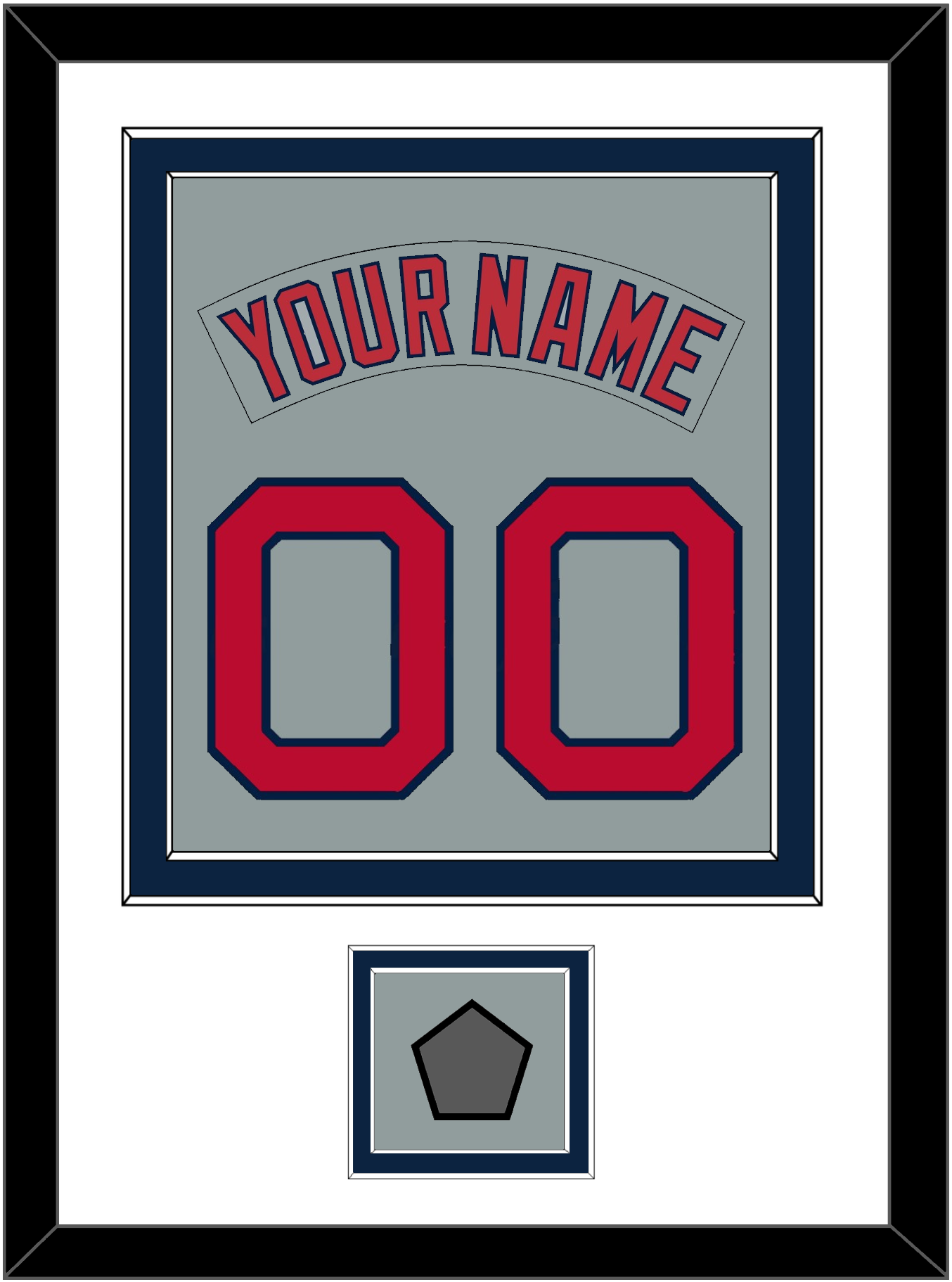 Boston Nameplate & Number (Back) Combined With World Series Jersey Patch - Road Gray (1992-2008) - Signature Tier 2