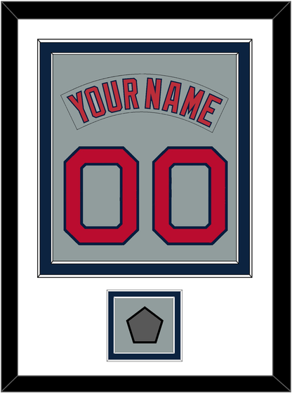 Boston Nameplate & Number (Back) Combined With World Series Jersey Patch - Road Gray (1992-2008) - Signature Tier 2