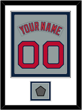 Boston Nameplate & Number (Back) Combined With World Series Jersey Patch - Road Gray (1992-2008) - Double Mat 2