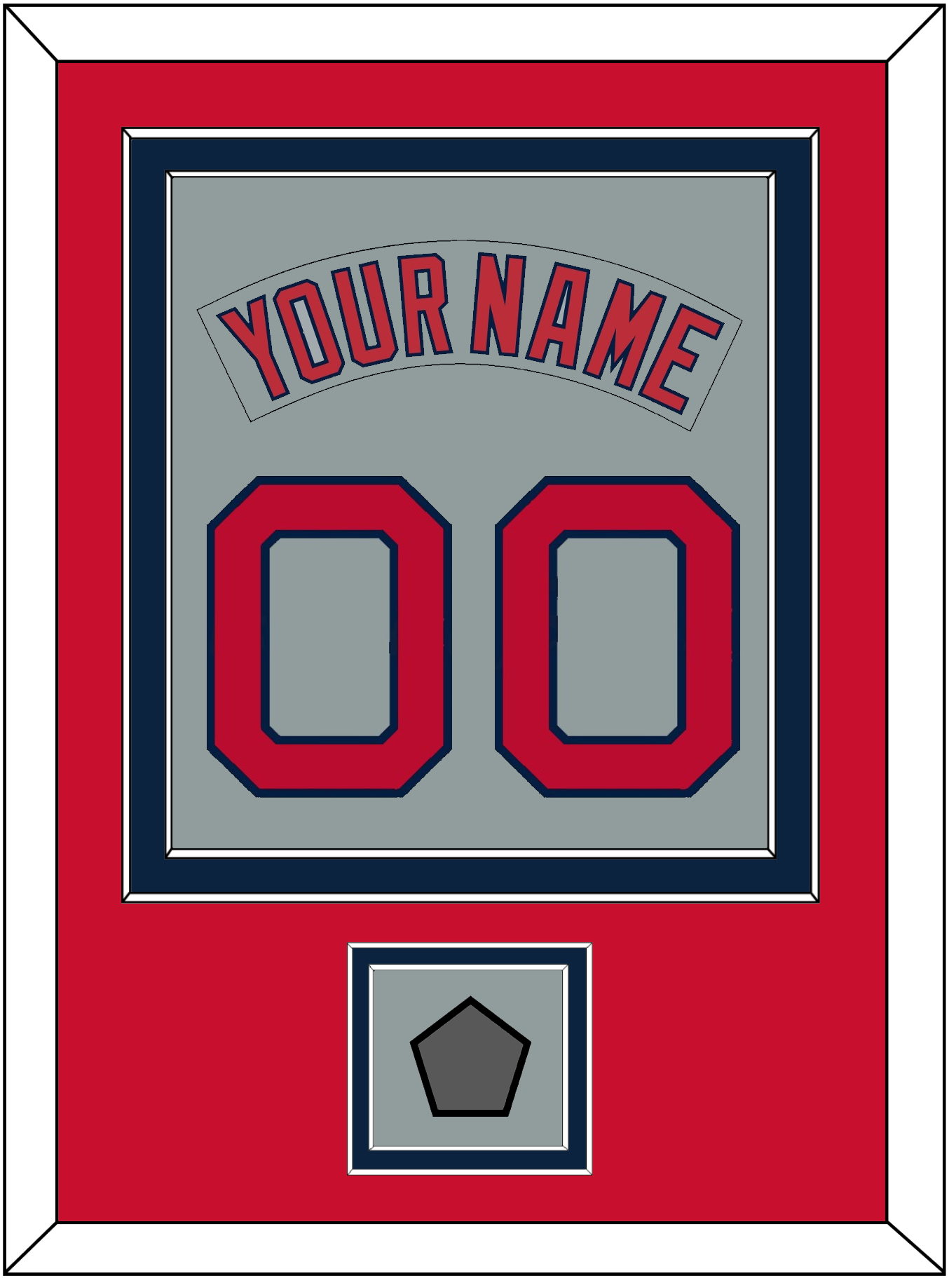 Boston Nameplate & Number (Back) Combined With World Series Jersey Patch - Road Gray (1992-2008) - Signature Tier 3