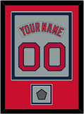 Boston Nameplate & Number (Back) Combined With World Series Champions Patch - Road Gray (1992-2008) - Double Mat 3